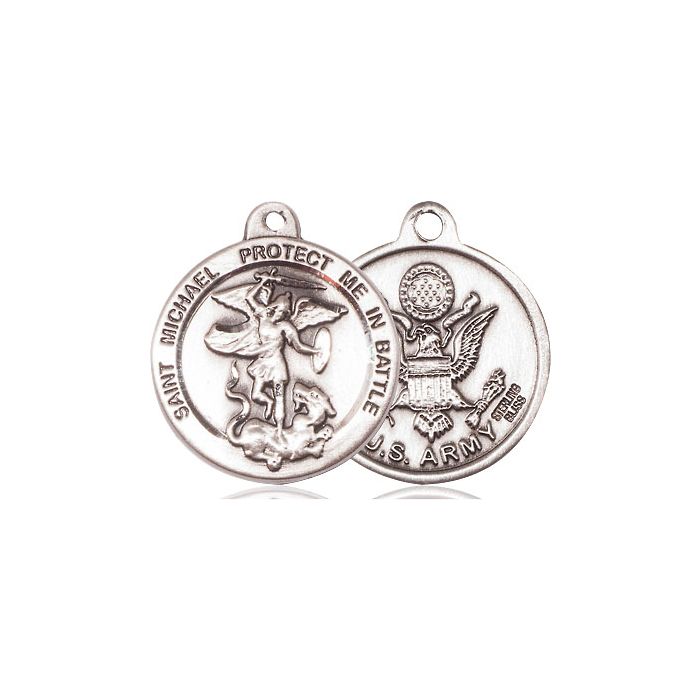St. Michael / Army Sterling Silver Medal with Chain