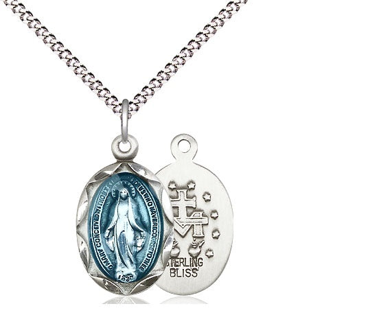 Miraculous Medal, Blue Enamel - 0612EM