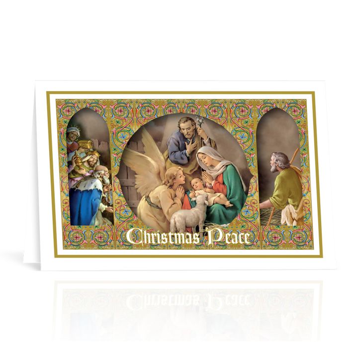 Nativity Scene, Framed - Christmas Greeting Card