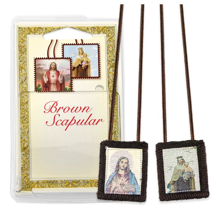 Sacred Heart Brown Wool Scapular