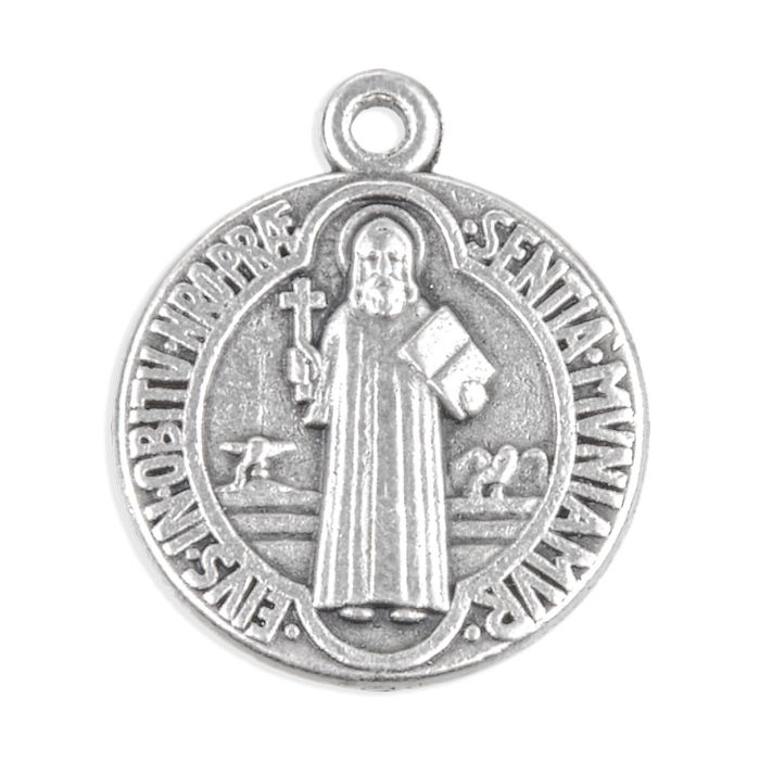 St. Benedict Round Oxidized Medal