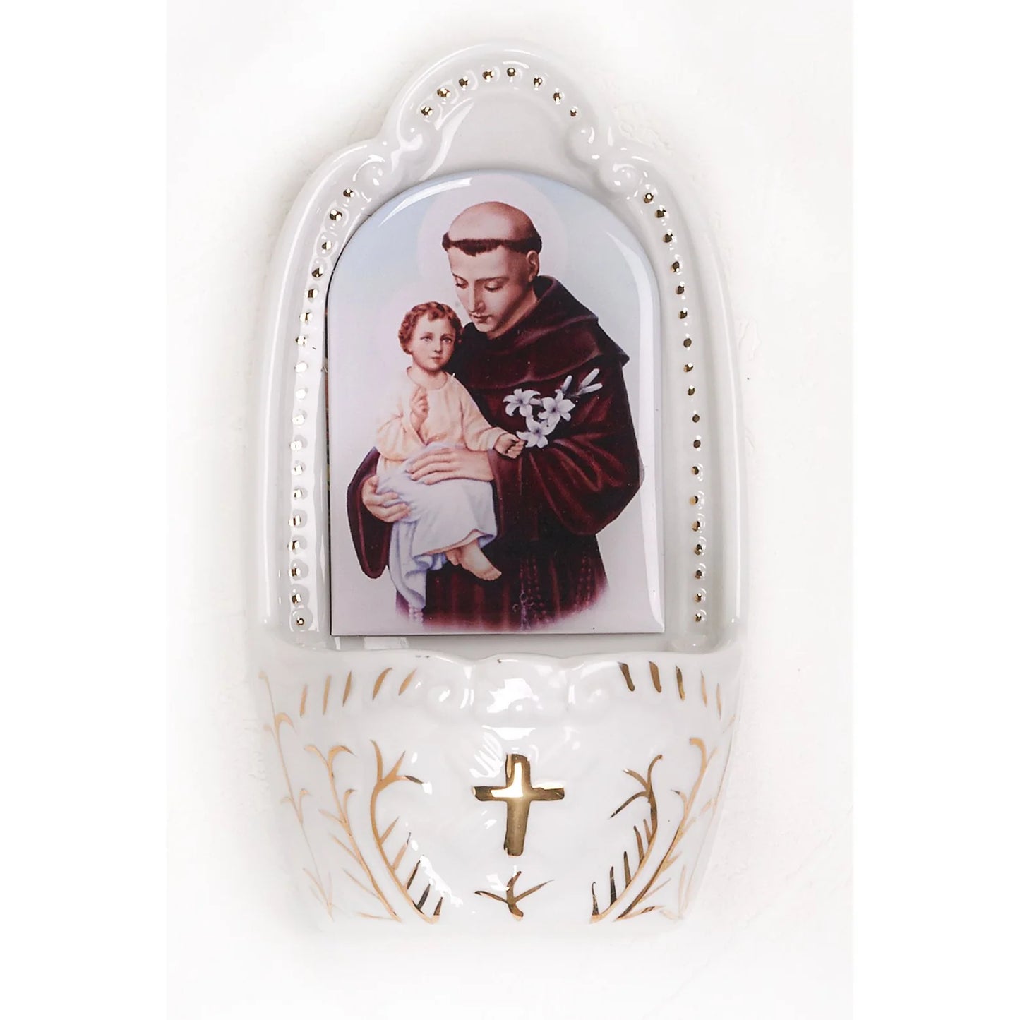 St. Anthony Holy Water Font in Porcelain