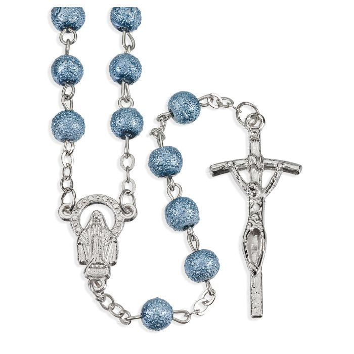Blue Shimmering Bead Rosary