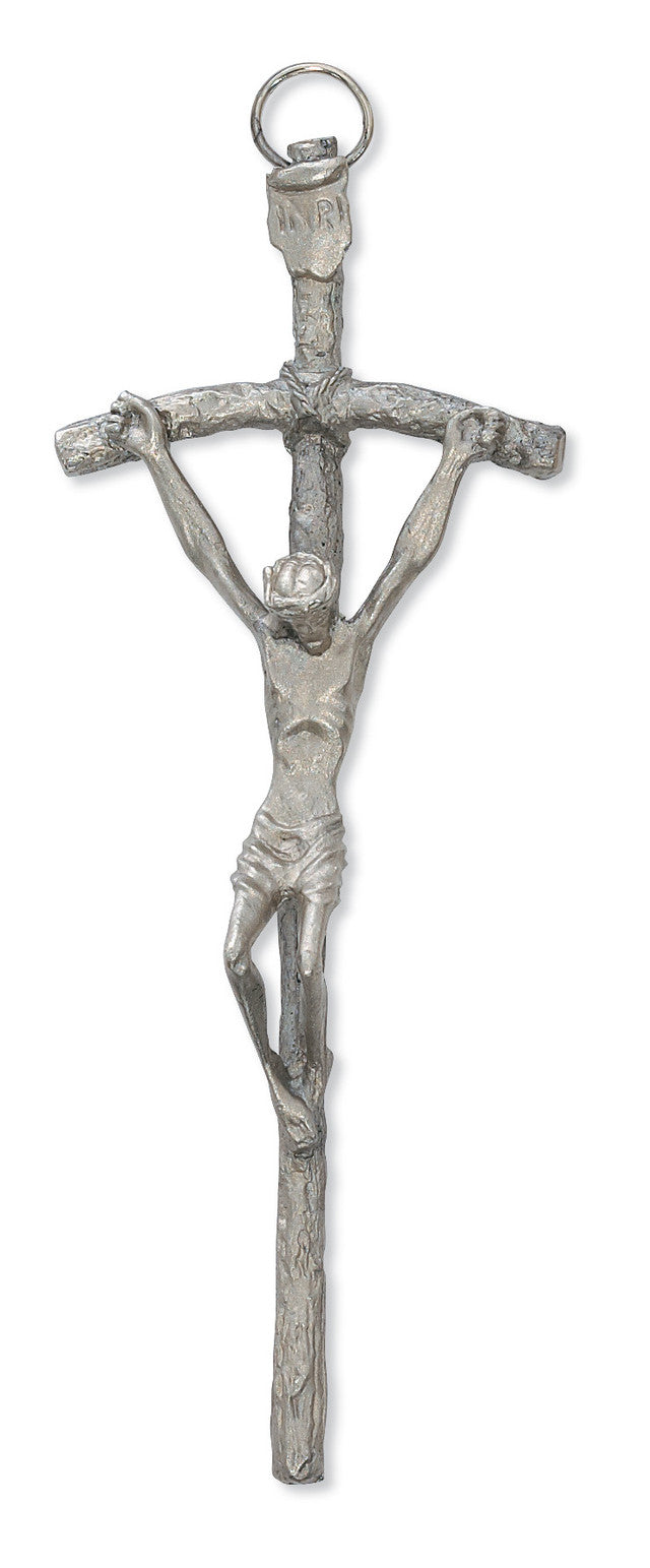 5 1/2" Silver-tone Papal Crucifix