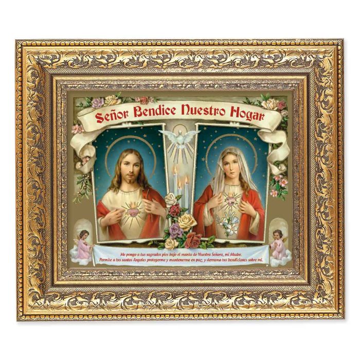 The Sacred Hearts House Blessing Frame - Available in English or Spanish