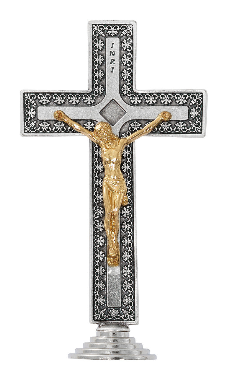 5" Two Tone Standing Crucifix