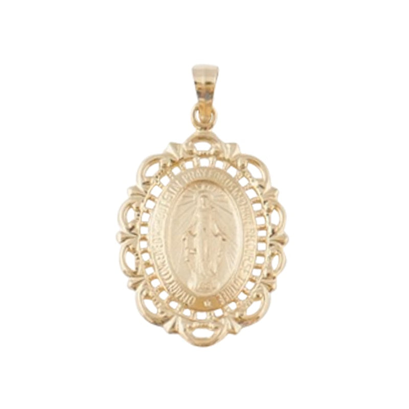 Miraculous Medal - 14KT Gold Fancy Lace Style