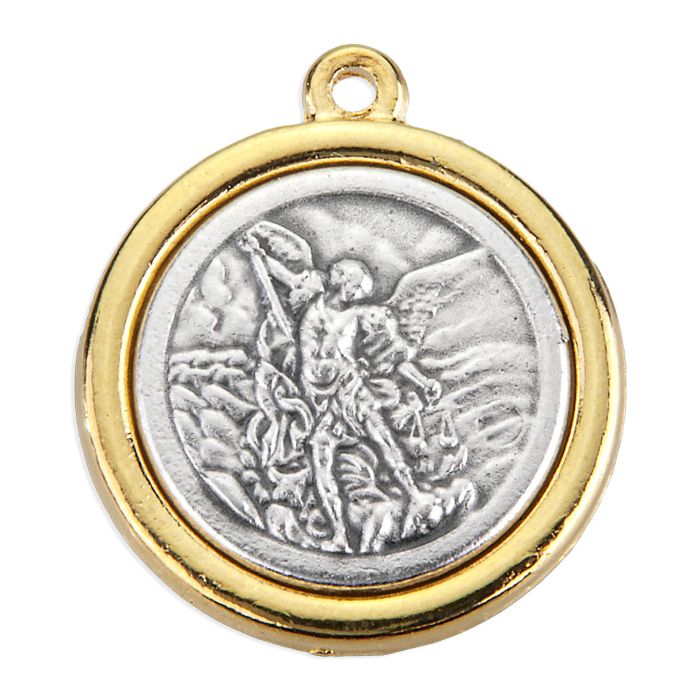 St. Michael and Our Lady of Fatima Two Tone Medal