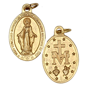 Gold Tone Miraculous Medal - 1"