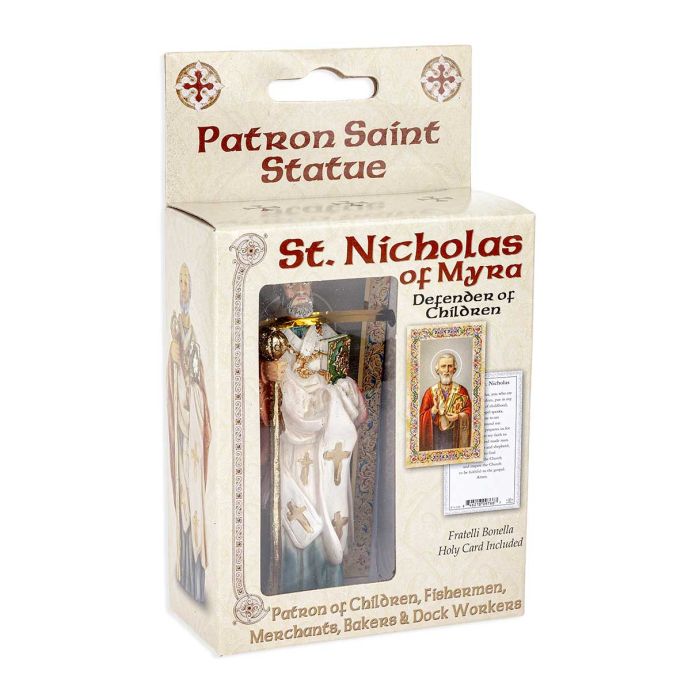St. Nicholas of Myra - 4" Statue with Holy Card