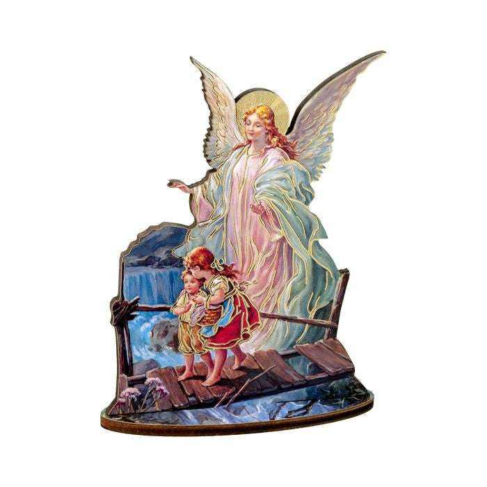 Guardian Angel Statuette W/Biography - 6"