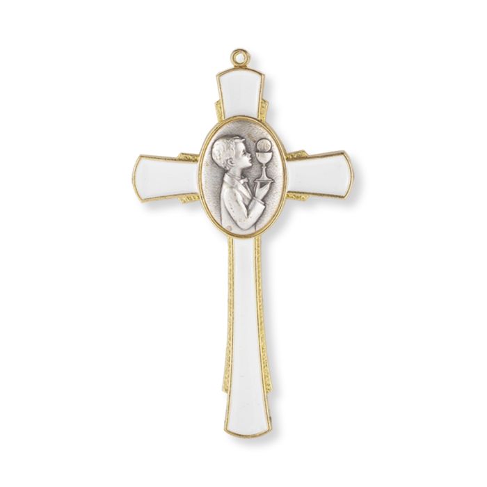 White and Gold Communion Wall Cross