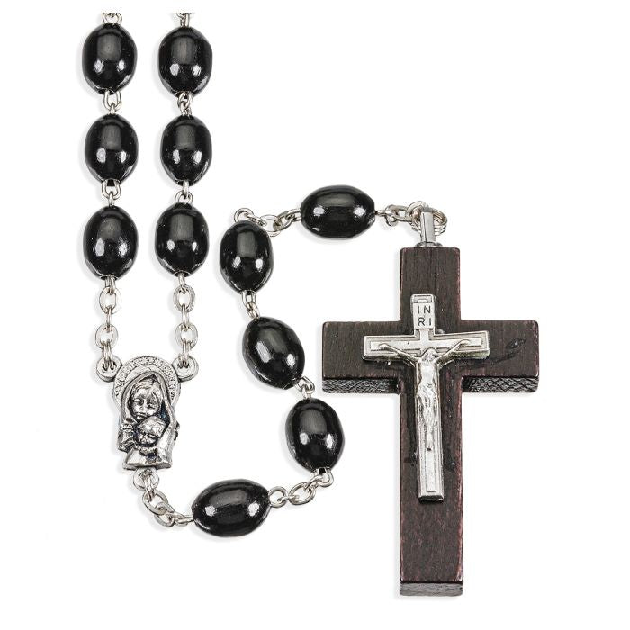 Black Boxwood Bead Rosary
