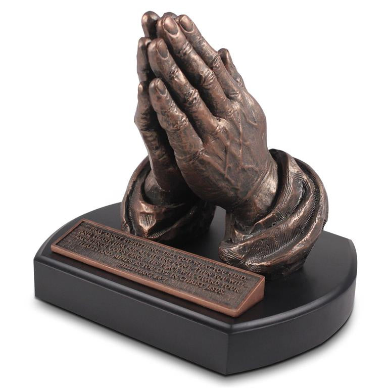 Praying Hands Sculpture With Inscription Phillippians 4: 6-7