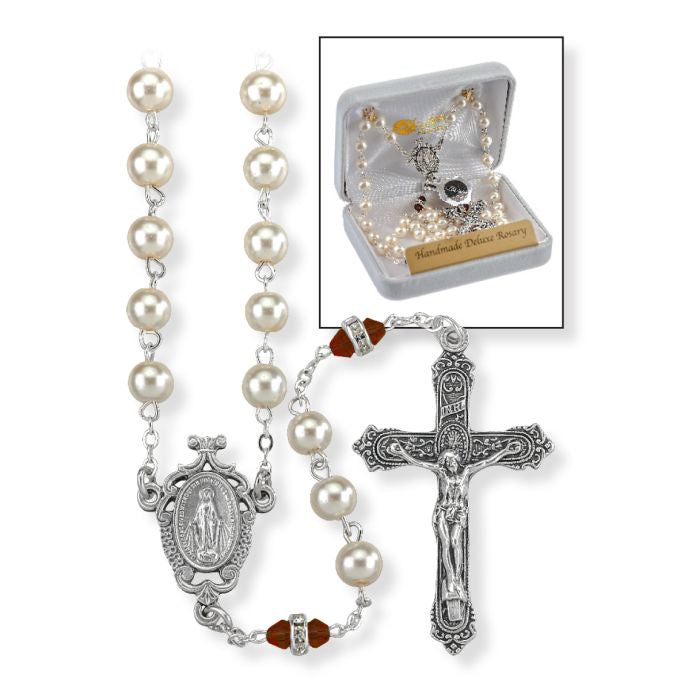 Deluxe Birthstone & Faux Pearl Rosary (12 Variants)