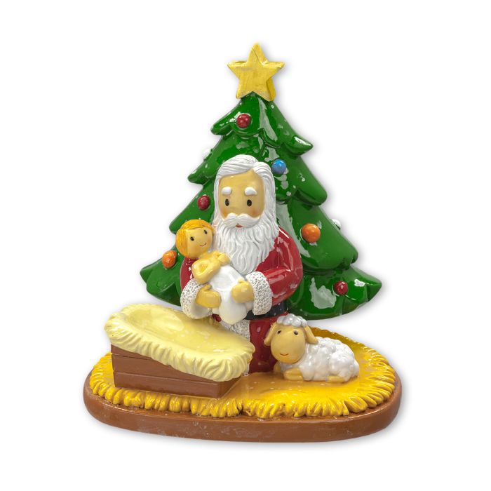 Santa with Jesus around the Christmas Tree - 5"