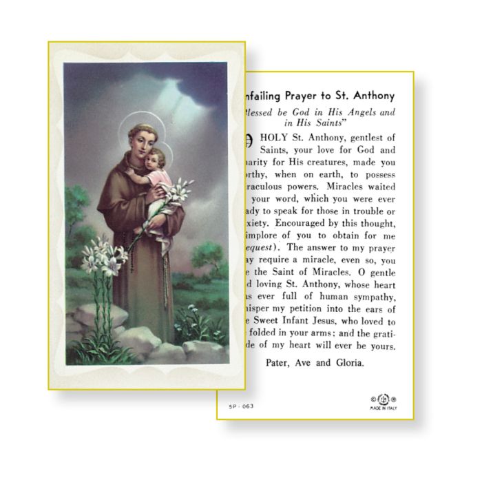 St. Anthony of Padua Holy Card