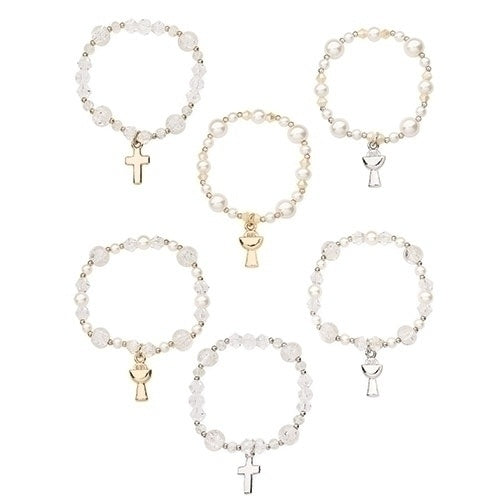 Communion Bracelet with Chalice or Cross Charm