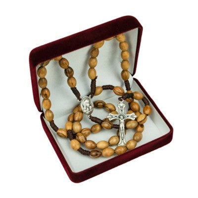 Olive Wood Rosary with Soil from Holy Land