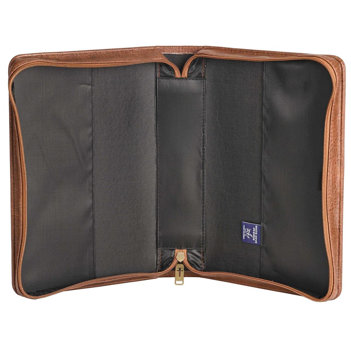 Brown Vintage Cross Bible Case