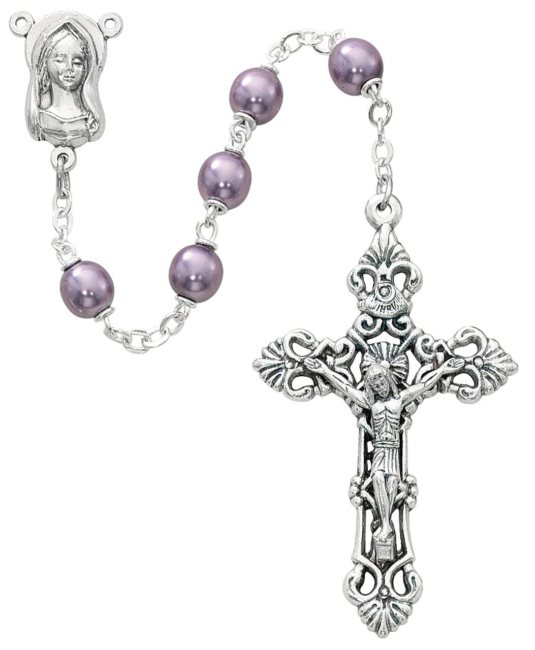 Amethyst Faux Pearl Rosary