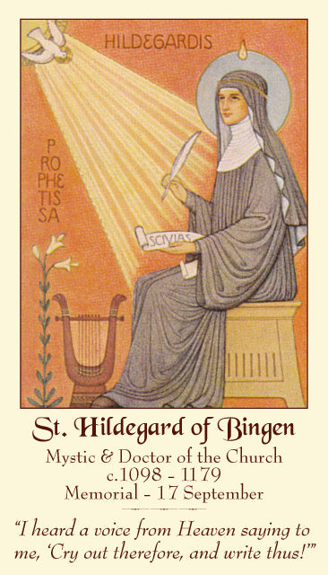 St. Hildegard of Bingen Holy Card