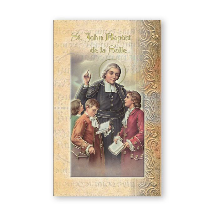 St. John Baptist de La Salle Prayer Folder and Biography
