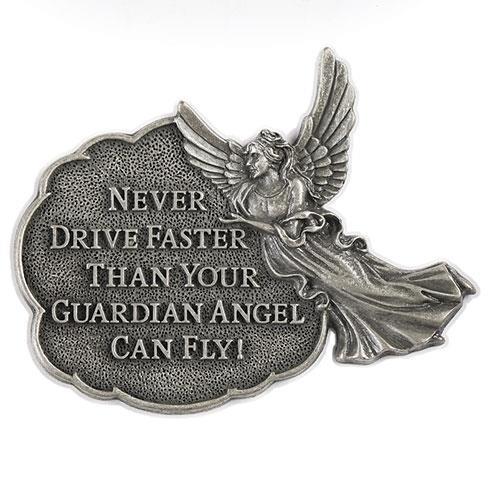 " Never Drive Faster Than Your Guardian Angel Can Fly " Visor Clip
