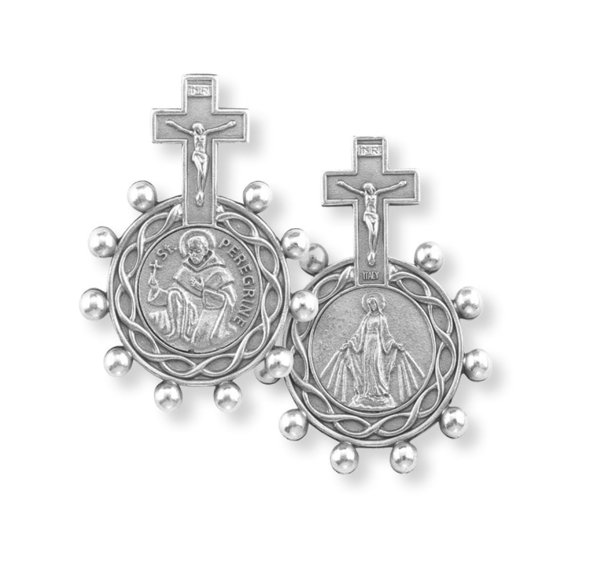 St. Peregrine Rosary Ring with Miraculous Medal