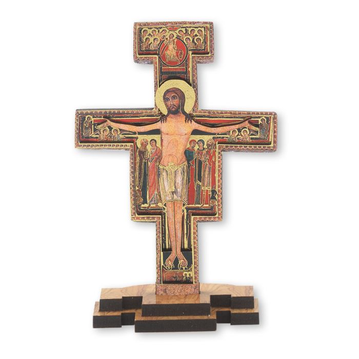 5" Standing San Damiano Crucifix