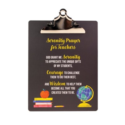 Serenity Prayer for Teachers Clipboard