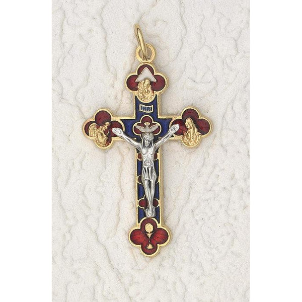 Trinity Gold Tone Color Enameled Trinity Crucifix