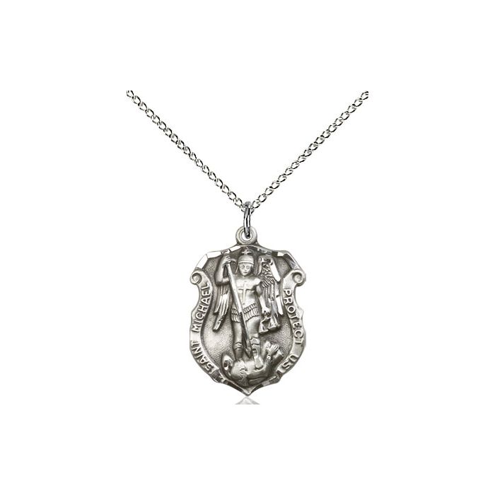St. Michael Police Badge Necklace