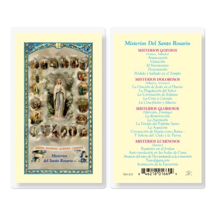 Mysteries of the Holy Rosary Holy Card