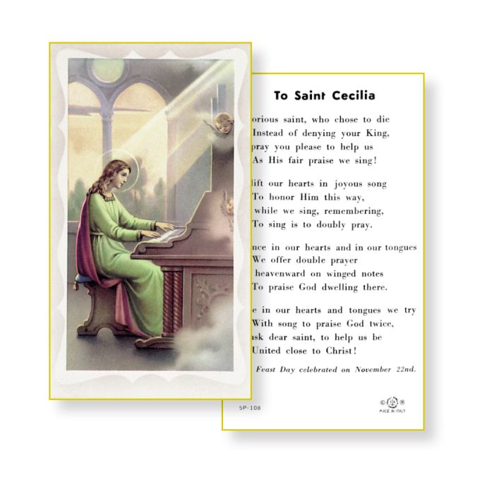 St. Cecilia Holy Card