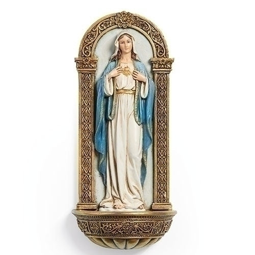 7" Immaculate Heart of Mary Holy Water Font