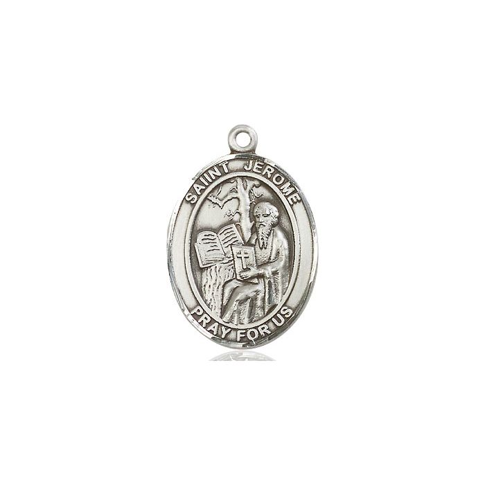 St. Jerome, Sterling Silver Oval Patron Series - Necklace