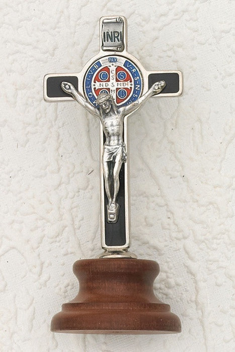 St. Benedict Enameled Standing Crucifix