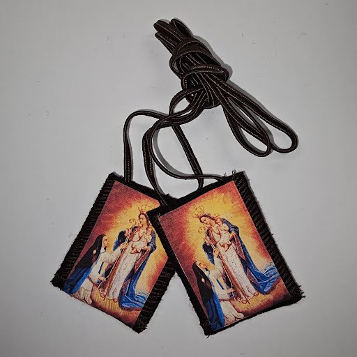 Our Lady of Good Success 100% Brown Wool Scapular