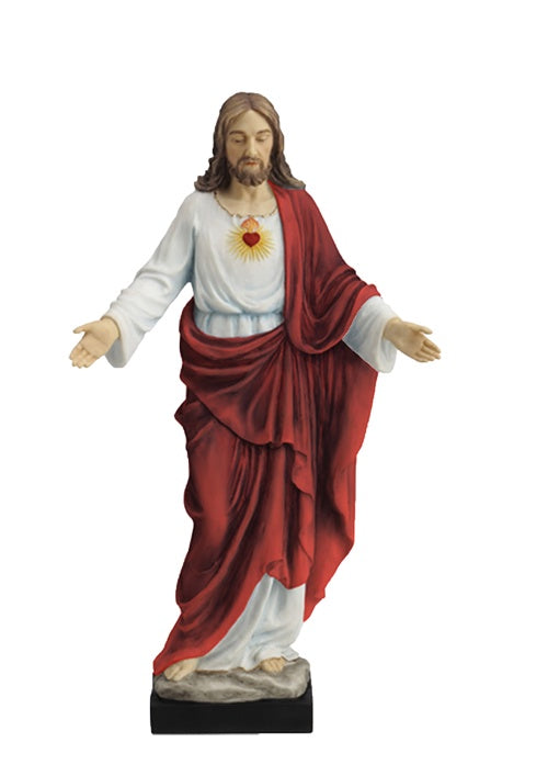 Sacred Heart of Jesus, Fully Hand-Painted Color, 10"