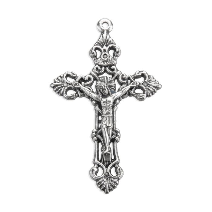 2" Baroque Acanthus Leaf Crucifix