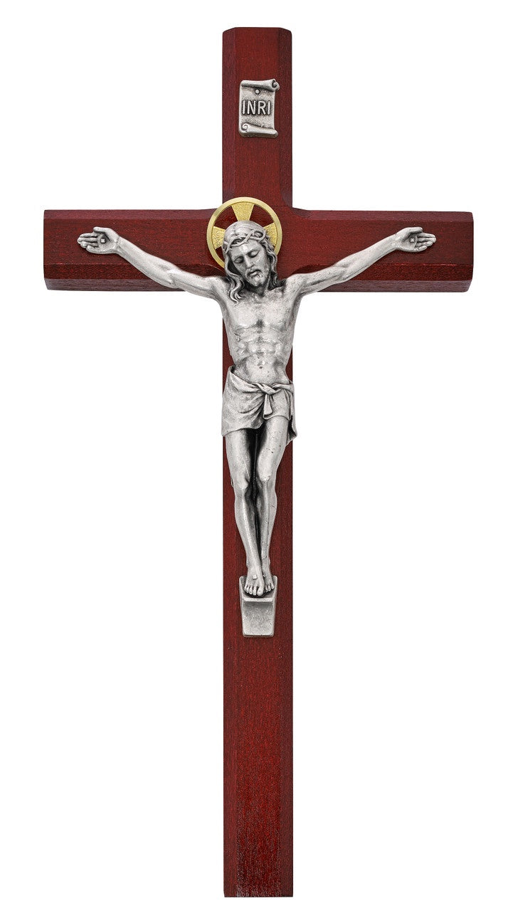 Cherry Wood Crucifix - 10"