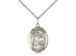 St. Raphael the Archangel Sterling Silver Medal with Rhodium Chain