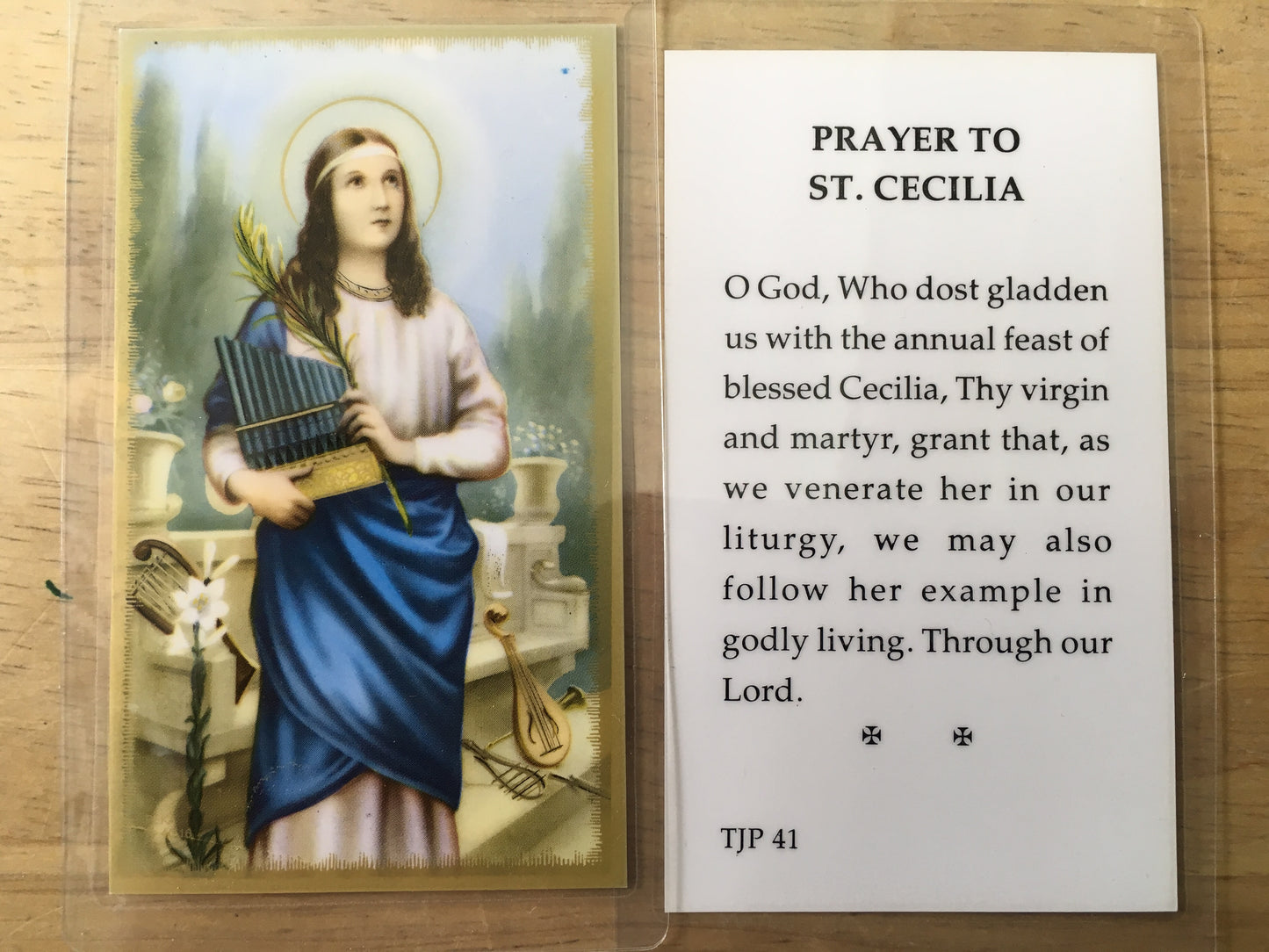 St. Cecilia Holy Card - Limited Supply