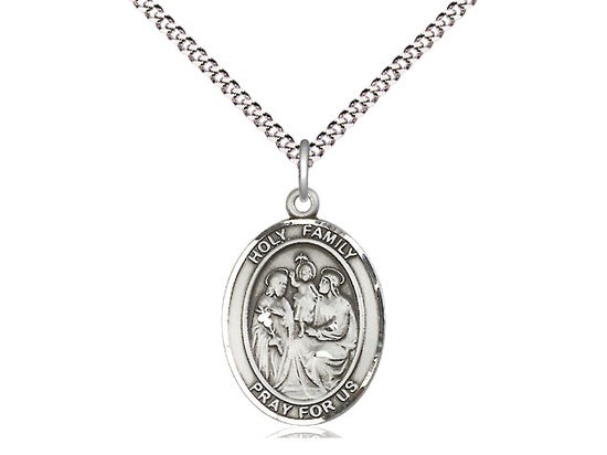 Holy Family Sterling Silver Medal on 18" Chain