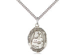 Our Lady of Prompt Succor Sterling Silver Medal on Rhodium Chain