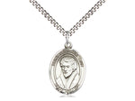 St. Peter Canisius Sterling Silver Medal on 20" Rhodium Chain