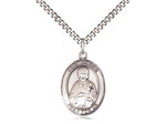St. Gerald Sterling Silver Medal on 20" Rhodium Chain