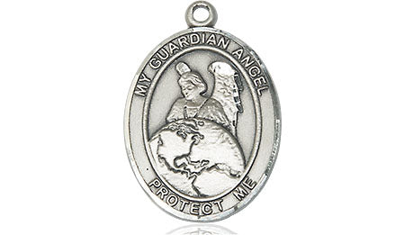 Guardian Angel Standing Over The Globe Necklace