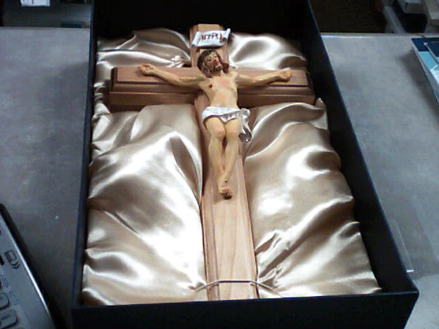 Crucifix made with genuine Maple - painted corpus